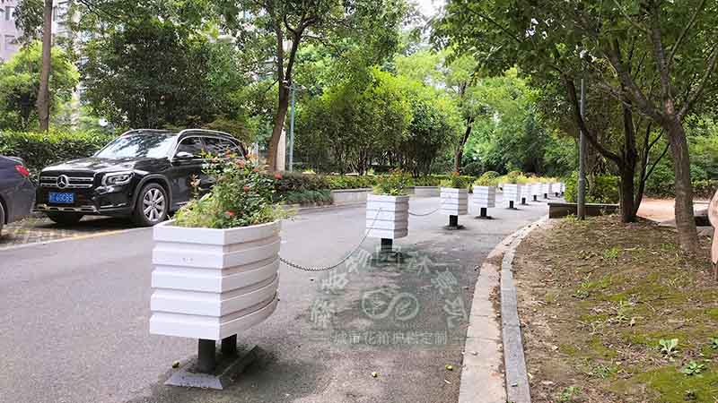 pvc護欄木塑一桶一鏈花箱 