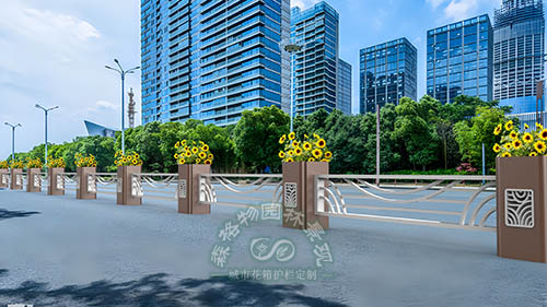 湖光山色中央隔離道路花箱護欄