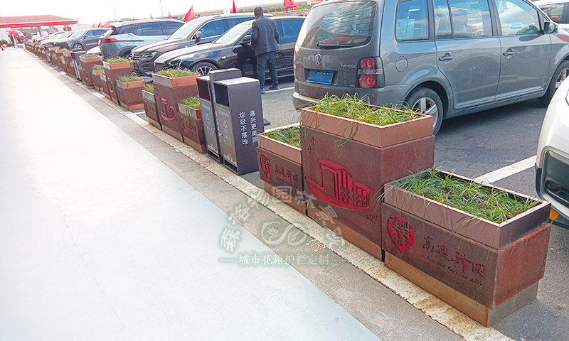 耐候鋼花箱高速服務區隔斷花箱