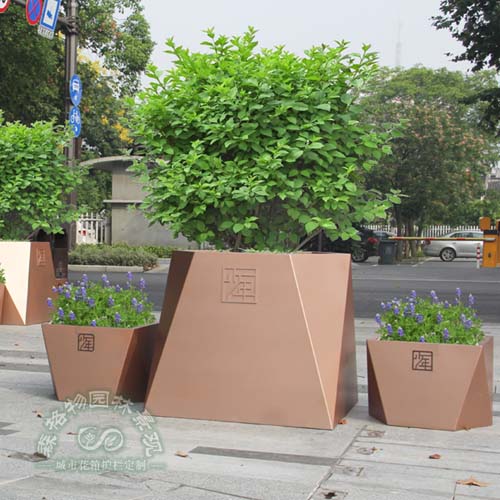 多邊形不銹鋼鏡面樹池花箱