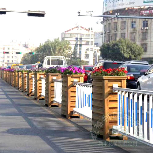 豎式黃檀木紋鋁合金花箱