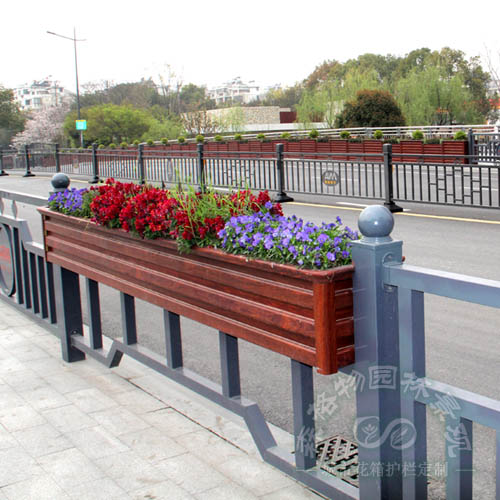 仿紅木鋁合金道路花箱