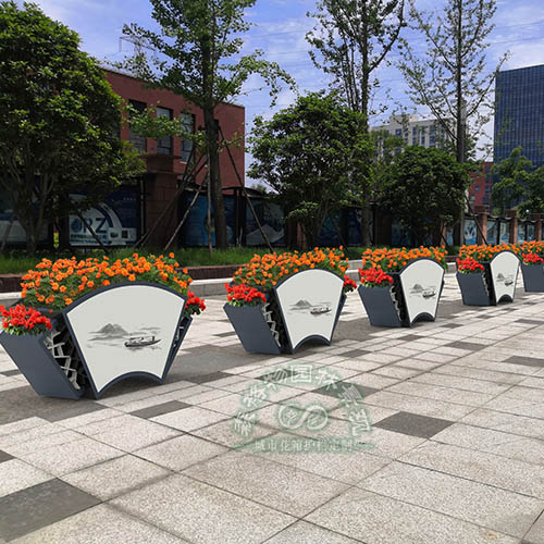 扇形宣傳畫pvc花箱