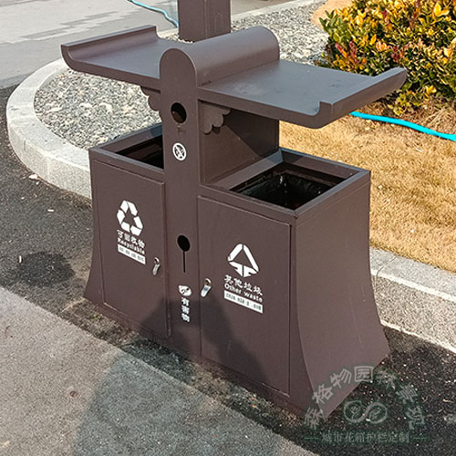 古典不銹鋼雙分類垃圾箱