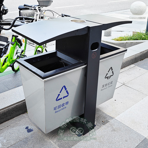 雙分類鍍鋅垃圾箱 雙分類鍍鋅垃圾箱