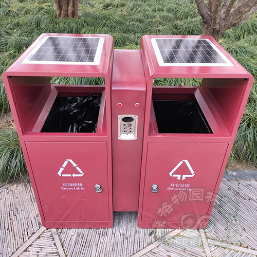戶外太陽能光伏板智能垃圾箱