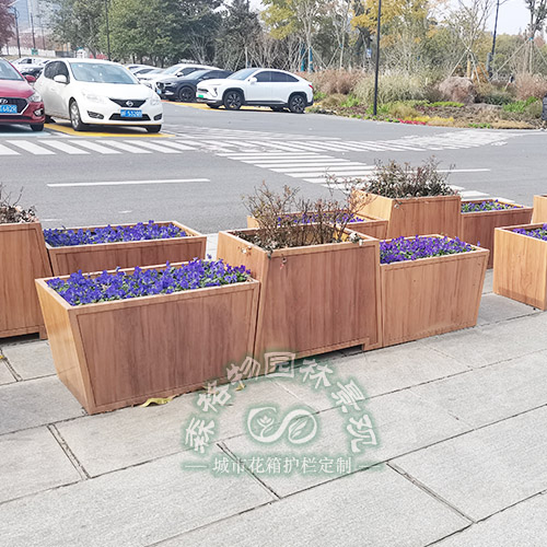 公園景區仿木紋不銹鋼花箱