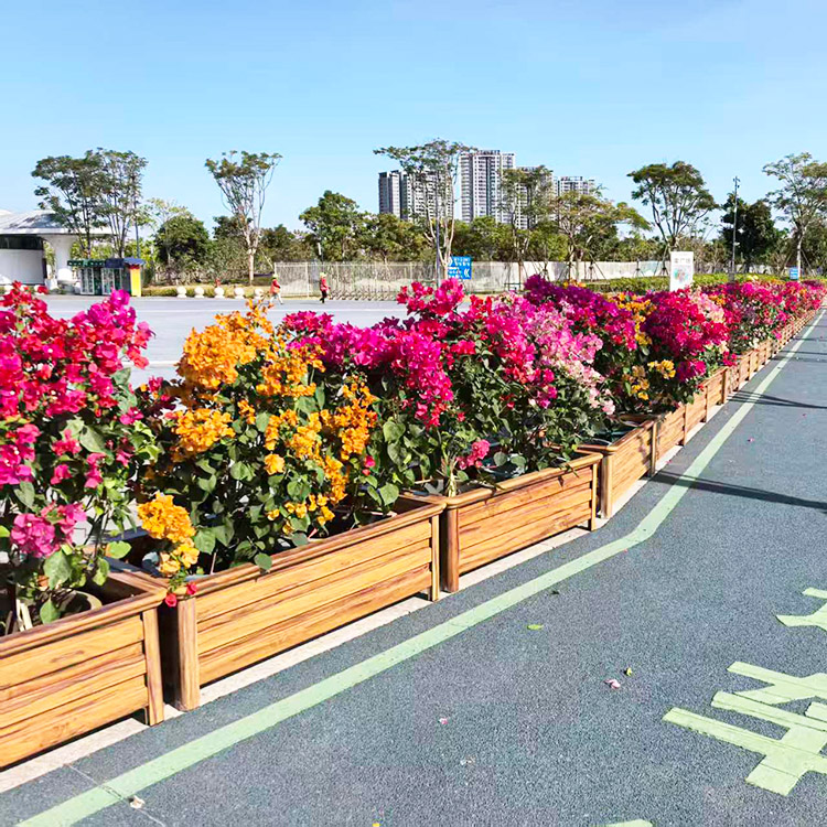 呂梁黃色木紋鋁合金花箱