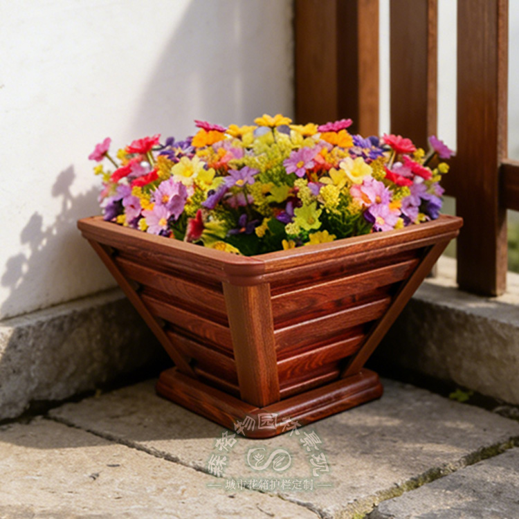 公園方斗型鋁合金花箱