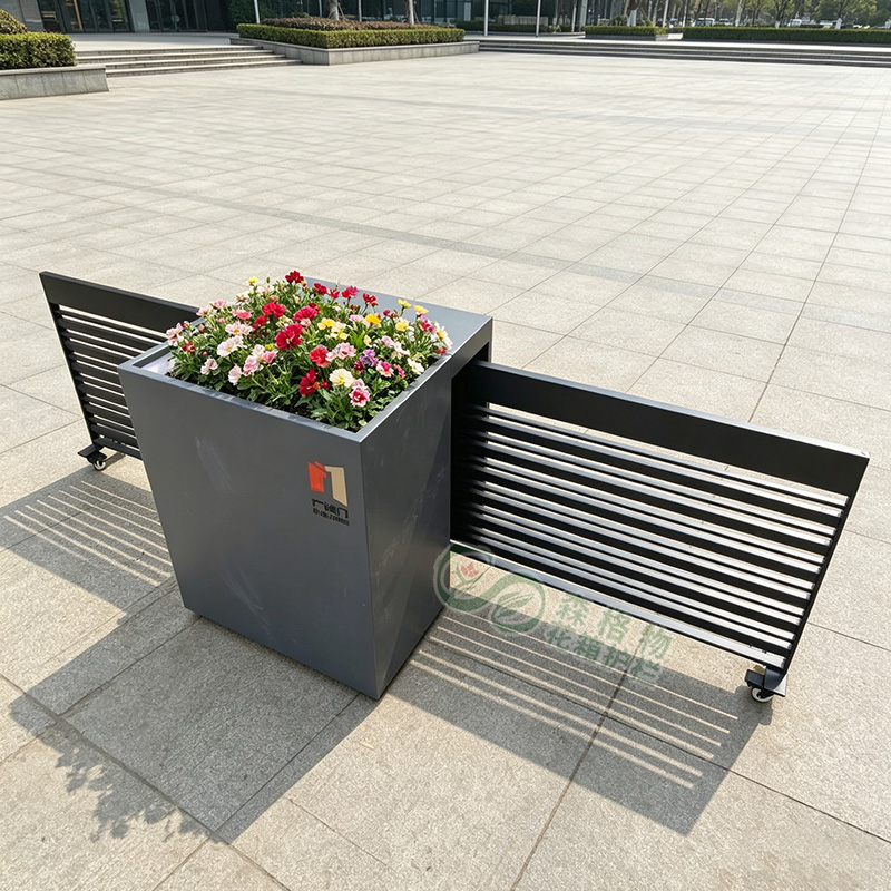 雙向可移動伸縮花箱護欄