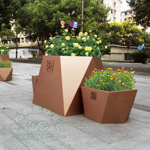 多邊形不銹鋼鏡面樹池花箱