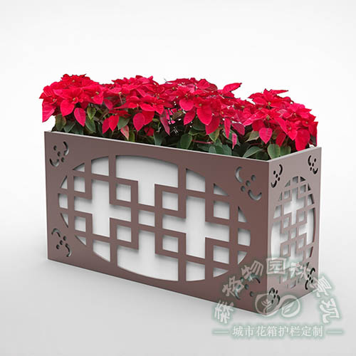 仿古鏤空雕刻金屬PVC花箱