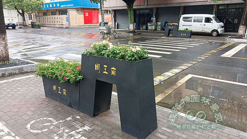 嘉興道路不銹鋼花箱案例